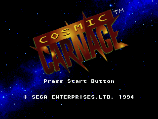 Cosmic Carnage Title Screen